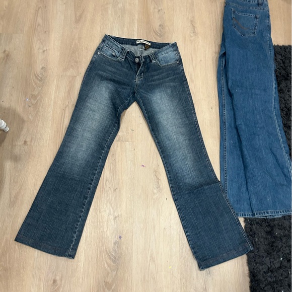 low rise vintage pink pocket vintage blue jeans size 29 wide cut - Picture 2 of 6